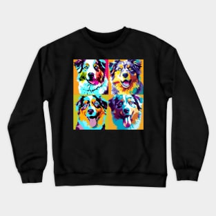 Australian Shepherd Pop Art - Dog Lover Gifts Crewneck Sweatshirt